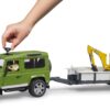 BRUDER 02593 LAND ROVER DEFENDER WITH TRAILER, JCB EXCAVATOR AND MAN KOUREAS TOYS