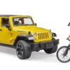 BRUDER 02543 JEEP WRANGLER RUBICON W. MOUNTAIN BIKE AND CYCLIST
