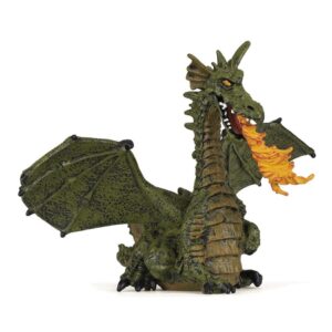 39025 PAPO ENCHANTED GREEN WINGED DRAGON WITH FLAME KOUREAS TOYS