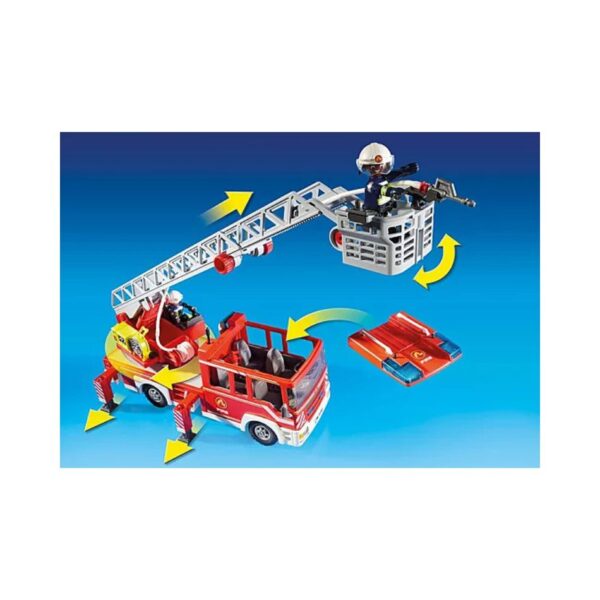 PLAYMOBIL 9463 FIRE TRUCK WITH LADDER AND RESCUE BASKET KOUREAS TOYS