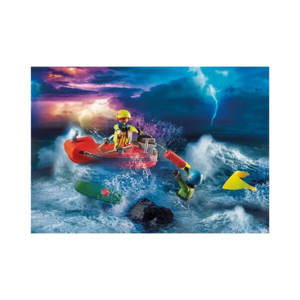 PLAYMOBIL 70144 KITESURFER RESCUE OPERATION BY BOAT KOUREAS TOYS