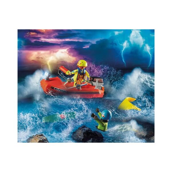 PLAYMOBIL 70144 KITESURFER RESCUE OPERATION BY BOAT KOUREAS TOYS
