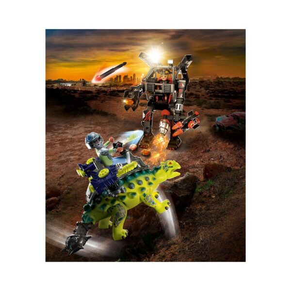 PLAYMOBIL 70626 ANKYLOSAURUS WITH FIGHTER VS ROBOT KOUREAS TOYS