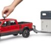 BRUDER 02501 RAM 2500 POWER WAGON WITH HORSE TRAILER AND HORSE KOUREAS TOYS