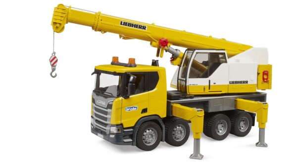 BRUDER 03571 SCANIA SUPER 560R LIEBHERR CRANE TRUCK WITH LIGHT AND SOUND MODULE KOUREAS TOYS