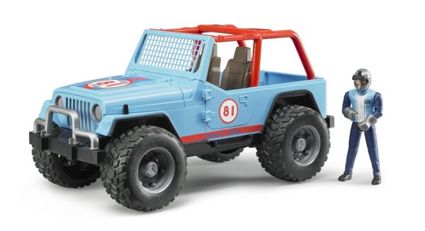 BRUDER 02541 JEEP CROSS COUNTRY RACER BLUE WITH DRIVER KOUREAS TOYS
