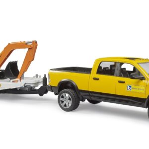 BRUDER 02546 RAM 2500 POWER WAGON RENTAL SERVICE WITH MINI EXCAVATOR KOUREAS TOYS