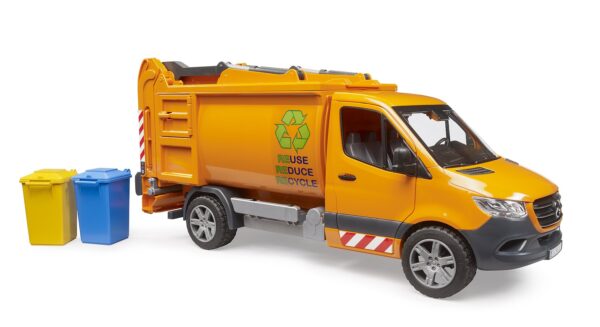 BRUDER 02682 MB SPRINTER MUNICIPAL WASTE DISPOSAL AND 2 GARBAGE CANS KOUREAS TOYS
