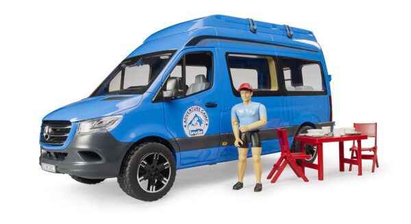 BRUDER 02684 MB SPRINTER CAMPER WITH DRIVER AND ACCESSORY KOUREAS TOYS