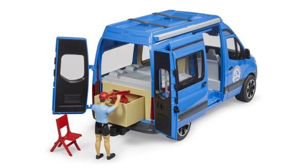 BRUDER 02684 MB SPRINTER CAMPER WITH DRIVER AND ACCESSORY KOUREAS TOYS