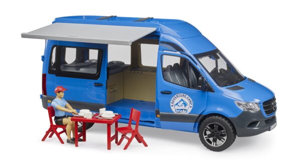 BRUDER 02684 MB SPRINTER CAMPER WITH DRIVER AND ACCESSORY KOUREAS TOYS