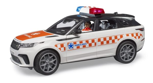 BRUDER 02885 RANGE ROVER VELAR EMERGENCY DOCTOR'S VEHICLE WITH DRIVER KOUREAS TOYS