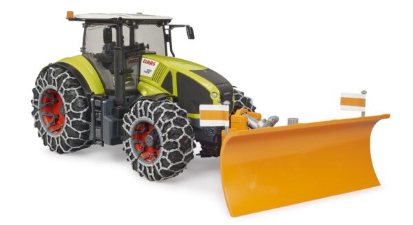 BRUDER 03018 CLAAS AXION 950 WITH SNOW CHAINS AND PLOUGH BLADE KOUREAS TOYS