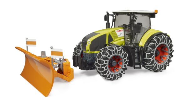 BRUDER 03018 CLAAS AXION 950 WITH SNOW CHAINS AND PLOUGH BLADE KOUREAS TOYS