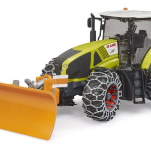 BRUDER 03018 CLAAS AXION 950 WITH SNOW CHAINS AND PLOUGH BLADE KOUREAS TOYS