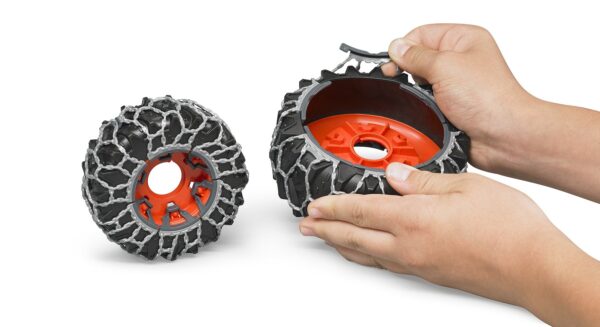 BRUDER 03018 CLAAS AXION 950 WITH SNOW CHAINS AND PLOUGH BLADE KOUREAS TOYS