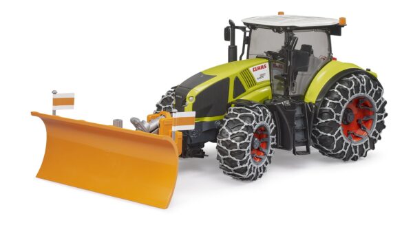 BRUDER 03018 CLAAS AXION 950 WITH SNOW CHAINS AND PLOUGH BLADE KOUREAS TOYS