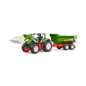 BRUDER 03452 ROADMAX TRACTOR WITH FRONTLOADER AND REAR TIPPER KOUREAS TOYS
