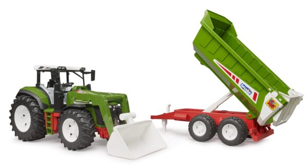 BRUDER 03452 ROADMAX TRACTOR WITH FRONTLOADER AND REAR TIPPER KOUREAS TOYS