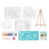 AS 11042 HAPPIHOBBI PAINTING WORKSHOP ACRYLIC DRAWING SET WITH WOODEN EASEL KOUREAS TOYS