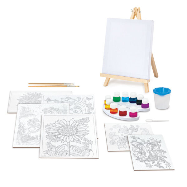 AS 11043 HAPPIHOBBI PAINTING WORKSHOP AQUARELLE DRAWING SET WITH WOODEN EASEL KOUREAS TOYS