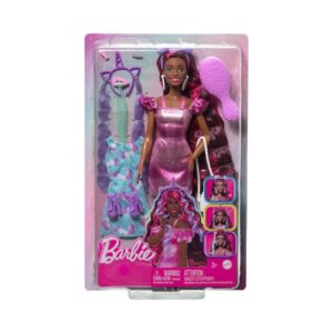 BRAND JDC86 BARBIE® FASHION DOLL WITH EXTRA-LONG COLOR-STREAKED BLACK HAIR, CLOTHES & STYLING ACCESSORIES KOUREAS TOYS