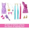 BRAND JDC85 BARBIE® FASHION DOLL WITH EXTRA - LONG COLOR-STREAKED BLONDE HAIR, CLOTHES & STYLING ACCESSORIES KOUREAS TOYS