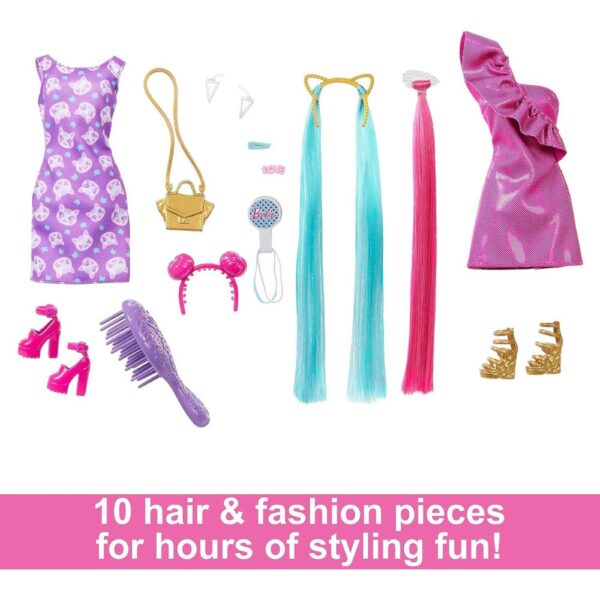 BRAND JDC85 BARBIE® FASHION DOLL WITH EXTRA - LONG COLOR-STREAKED BLONDE HAIR, CLOTHES & STYLING ACCESSORIES KOUREAS TOYS