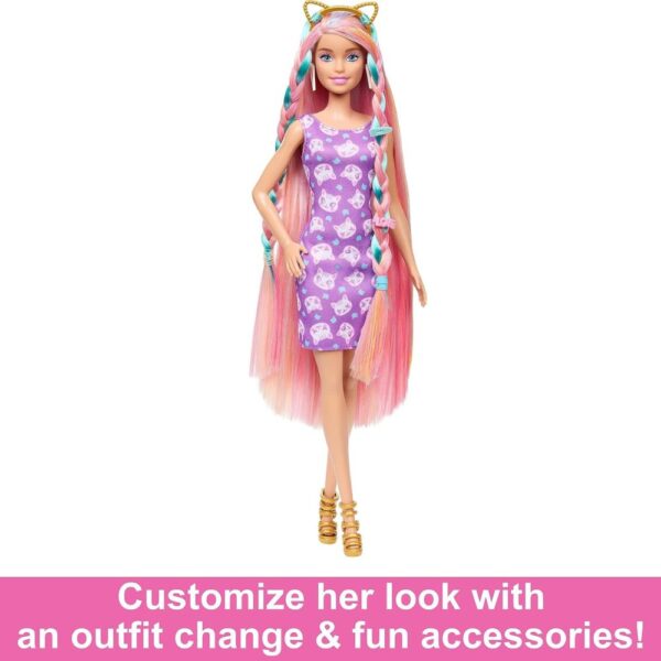 BRAND JDC85 BARBIE® FASHION DOLL WITH EXTRA - LONG COLOR-STREAKED BLONDE HAIR, CLOTHES & STYLING ACCESSORIES KOUREAS TOYS