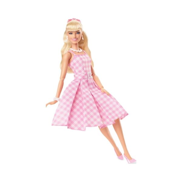 BRAND HPJ96 BARBIE THE MOVIE DOLL - PINK AND WHITE GINGHAM DRESS AND DAISY CHAIN NECKLACE KOUREAS TOYS