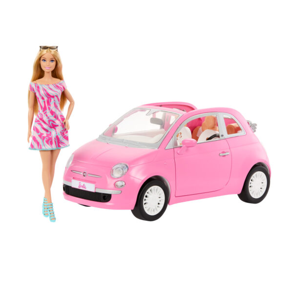 BRAND HRG59 BARBIE DOLL WITH FIAT 500 VEHICLE KOUREAS TOYS