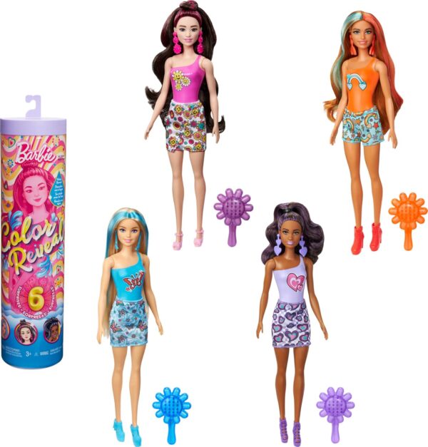 BRAND HRK06 BARBIE COLOR REVEAL DOLL & ACCESSORIES WITH 6 UNBOXING SURPRISES, RAINBOW - INSPIRED SERIES WITH COLOR KOUREAS TOYS