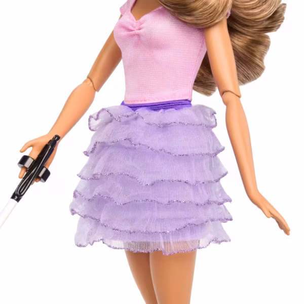 BRAND HRH17 BARBIE® FASHIONISTAS DOLL #228 BLIND BARBIE DOLL WEARING PASTEL OUTFIT WITH CANE AND SUNGLASSES KOUREAS TOYS