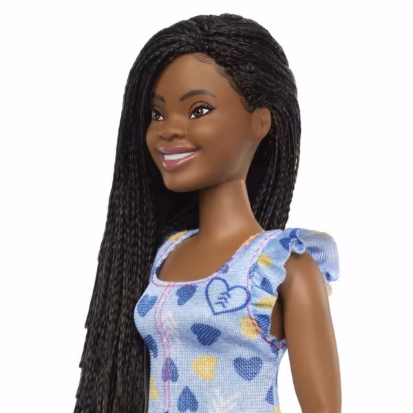 BRAND HYK14 BARBIE® FASHIONISTAS DOLL #229, BARBIE DOLL WITH DOWN SYNDROME WEARING HEART-PRINT DRESS KOUREAS TOYS