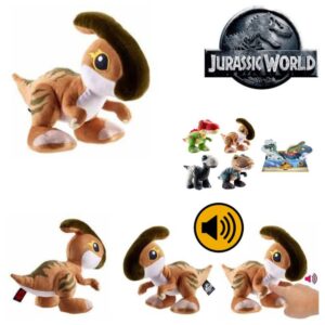 BRAND HWF98 JURASSIC WORLD PLUSH DINOSAUR CREATURES WITH SOUND - PARASAUROLOPHUS 23cm KOUREAS TOYS