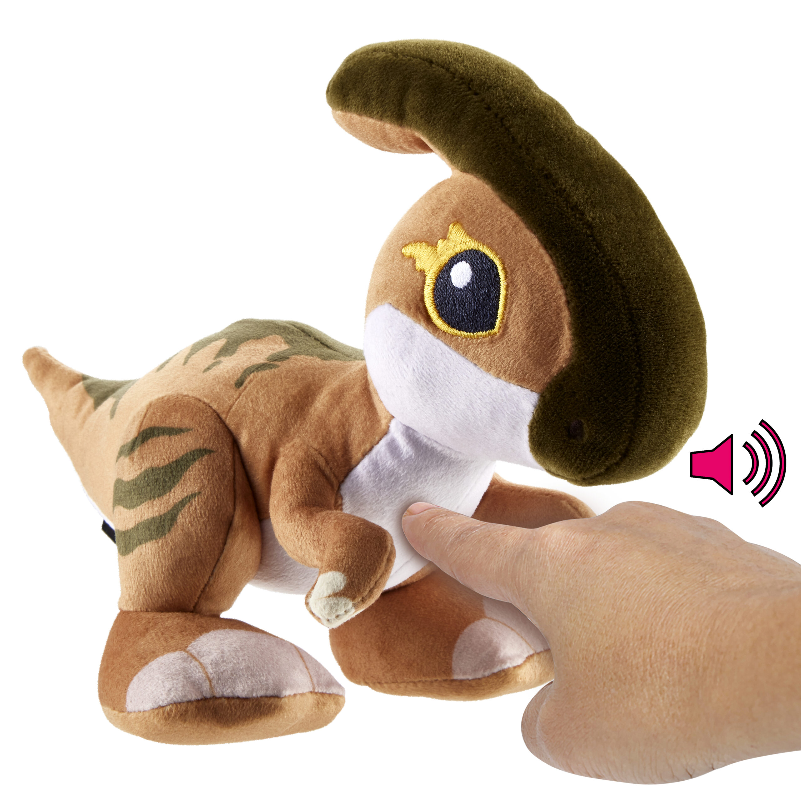BRAND HWF98 JURASSIC WORLD PLUSH DINOSAUR CREATURES WITH SOUND - PARASAUROLOPHUS 23cm KOUREAS TOYS