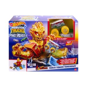 BRAND HTP39 1:64 HOT WHEELS MONSTER TRUCKS POWER SMASHERS 5-ALARM TORCH TOWER TAKEDOWN KOUREAS TOYS