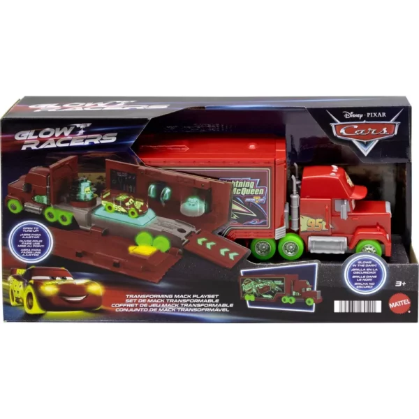 BRAND HPX76 CARS GLOW RACERS TRANSFORMING MACK PLAYSET KOUREAS TOYS