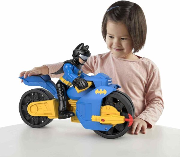BRAND HNM32 IMAGINEXT DC SUPER FRIENDS BATMAN TOYS - XL BATCYCLE AND BATMAN - Image 3