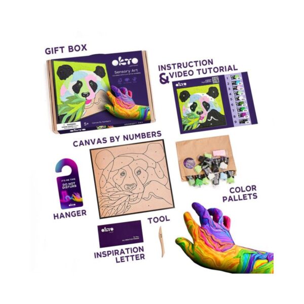SENSORY ART COLORING WITH CLAY SET BY NUMBERS PANDA 20000 KOUREAS TOYS