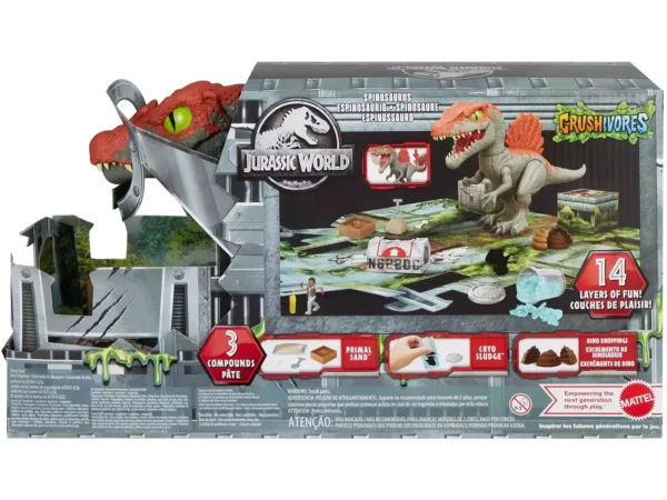 BRAND HTP71 JURASSIC WORLD CRUSHIVORES SPINOSAURUS CAGE CRASHER DINOSAUR KOUREAS TOYS
