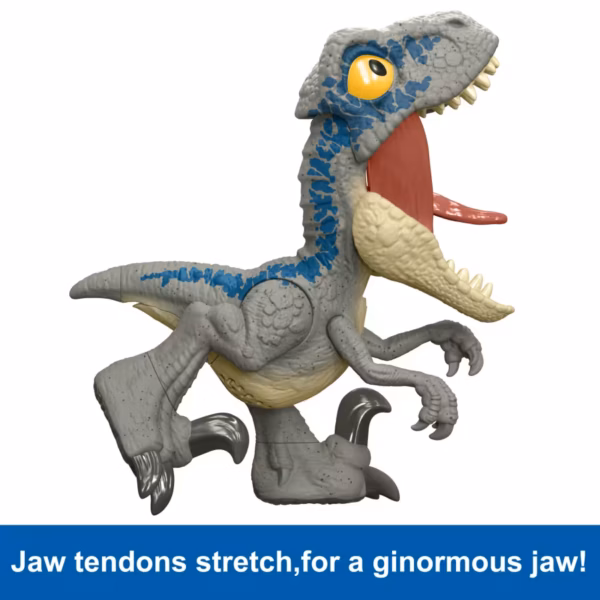 BRAND HVB44 JURASSIC WORLD MEGA ROAR BLUE VELOCIRAPTOR DINOSAUR TOY WITH SOUND & STRETCHABLE JAW KOUREAS TOYS