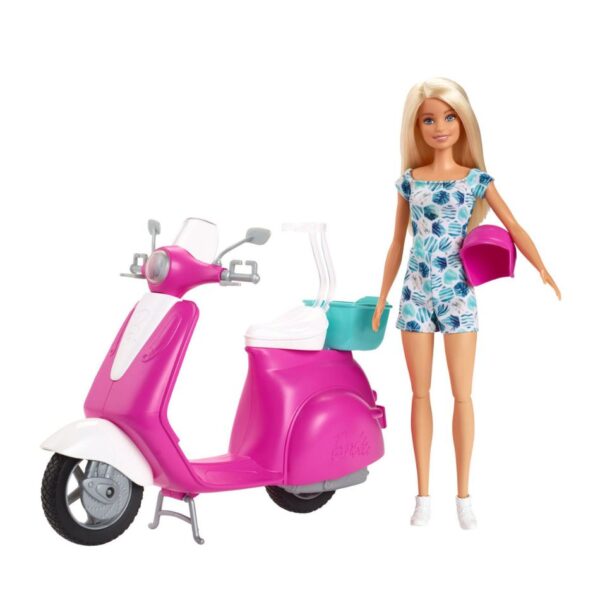 BRAND GBK85 BARBIE DOLL WITH SCOOTER KOUREAS TOYS