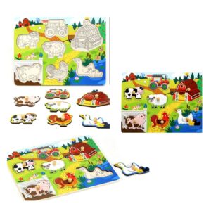 PHOOHI PH07K028 WOODEN PUZZLE FARM ANIMAL 13828 KOUREAS TOYS