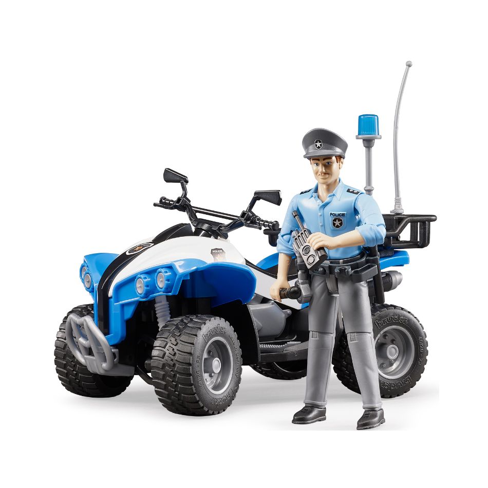 BRUDER 63010 POLICE-QUAD WITH POLICE OFFICER AND ACCESSORIES KOUREAS TOYS