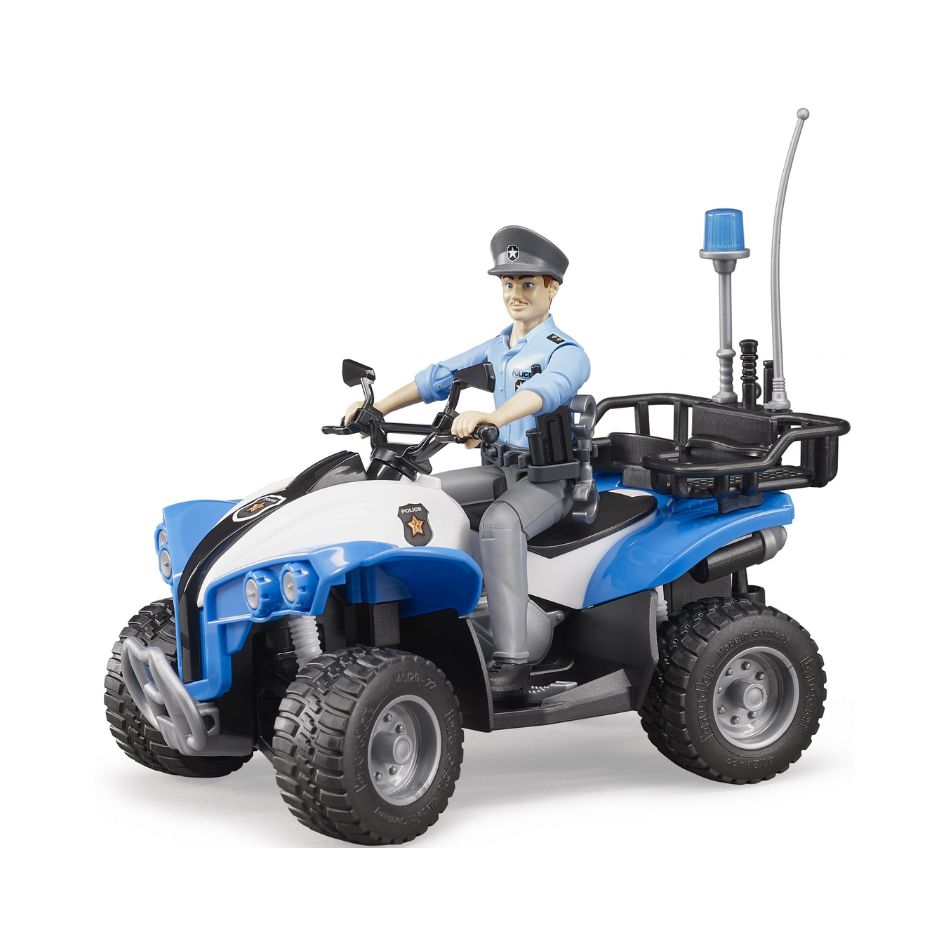 BRUDER 63010 POLICE-QUAD WITH POLICE OFFICER AND ACCESSORIES KOUREAS TOYS