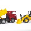 BRUDER 02752 MAN TGA CONSTRUCTION TRUCK WITH ARTICULATED ROAD LOADER KOUREAS TOYS