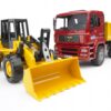 BRUDER 02752 MAN TGA CONSTRUCTION TRUCK WITH ARTICULATED ROAD LOADER KOUREAS TOYS