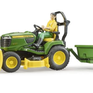 BRUDER 62104 BWORLD JOHN DEERE LAWN TRACTOR WITH TRAILER KOUREAS TOYS