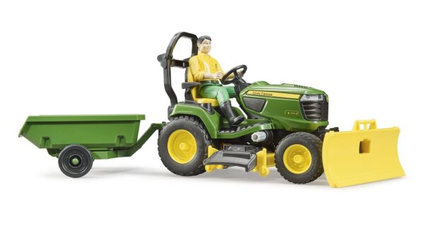 BRUDER 62104 BWORLD JOHN DEERE LAWN TRACTOR WITH TRAILER KOUREAS TOYS